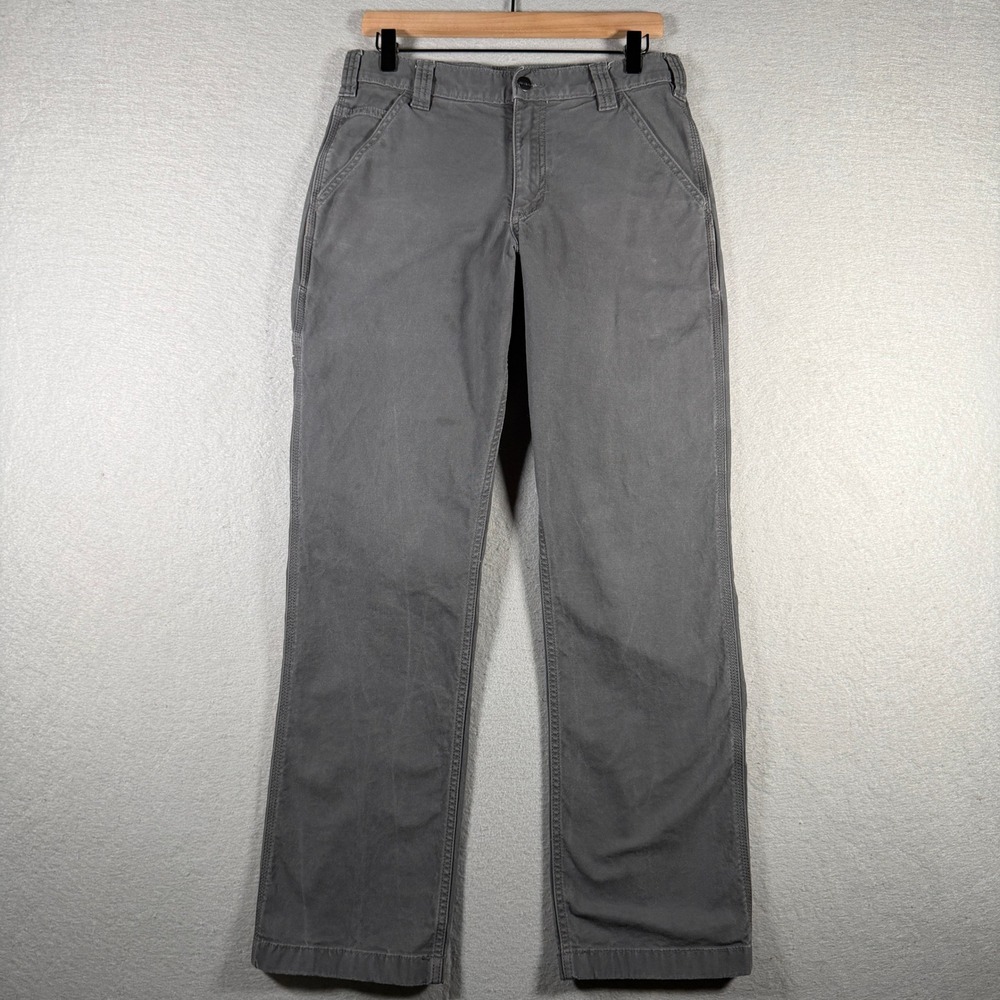 Carhartt Rugged Flex Relaxed Fit Canvas Work Pant Shadow Gray Mens 31x32 102291